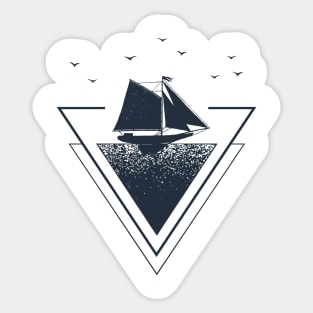 Ship. Geometric Style Sticker